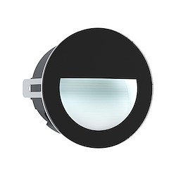 Candeeiro de parede exterior LED ARACENA PARA ENCASTRAR REDONDO PRETO
