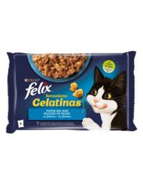 Purina Felix Sensations Gelatinas Seleção De Peixes 4x85gr