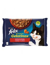 Purina Felix Sensations Gelatinas Seleção Do Campo 4x85gr