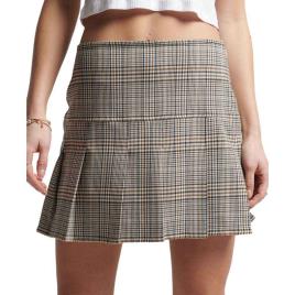 Superdry Saia Vintage Tweed Pleat Mini S Neutral Tweed
