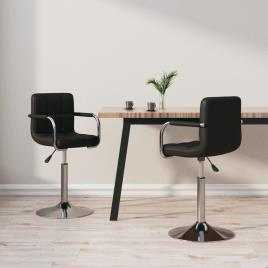 vidaXL Cadeiras de jantar giratórias 2 pcs couro artificial preto