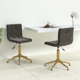 vidaXL Cadeiras de jantar giratórias 2 pcs veludo cinzento-escuro