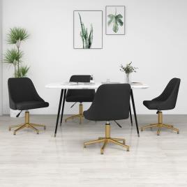vidaXL Cadeiras de jantar giratórias 4 pcs veludo preto