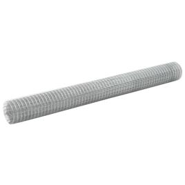 Rede de arame p/ galinheiro 25x1,5 m aço galvanizado prateado
