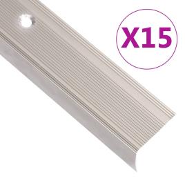 Perfil p/ escada em forma de L 15 pcs alumínio 134 cm champanhe