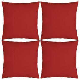 Almofadas decorativas 4 pcs 50x50 cm tecido vermelho