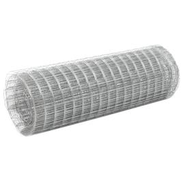 Rede de arame p/ galinheiro 25x0,5 m aço galvanizado prateado