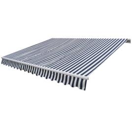 Toldo dobrável motorizado 600 cm azul e branco