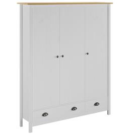 Roupeiro 3 portas Hill Range 127x50x170 cm pinho maciço branco