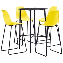 5 pcs conjunto de bar plástico amarelo