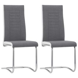 Cadeiras de jantar 2 pcs tecido cinzento-escuro