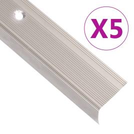 Perfil p/ escada em forma de L 5 pcs alumínio 100 cm champanhe