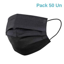 Pack 50 Máscaras Descartáveis (PRETO)