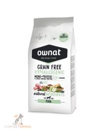Ração Ownat Grain Free  Hypollergenic Adult Porco 3 Kg