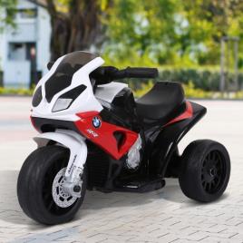 HOMCOM Mota Elétrica BMW Triciclo Trimota Infantil 6V Motobicicleta para Crianças 18-36 Meses com Luzes e Música 66x37x44 cm