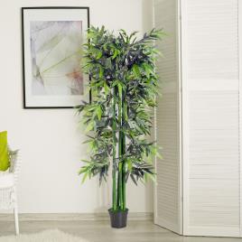 Outsunny Planta Decorativa Sintética de Bambu Artificial 180cm
