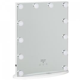 HOMCOM Espelho de maquiagem de Luzes LED Ajustável controle Tátil 41.5x13.5x51 Branco