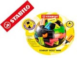 Marcador Stabilo Boss Mini Fluorescente Expositor Frasco de 50 Unidades Cores Sortidas