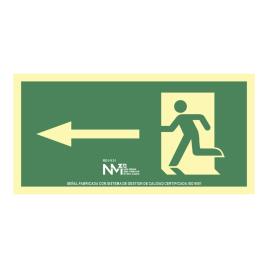 SINAL DE EVACUAÇÃO FECHA ESQUERDA (PVC 1MM) CLASSE A 32X16CM
