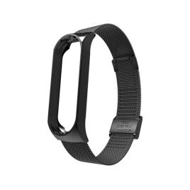 PULSEIRA MALHA METÁLICA MI BAND 5 / MI BAND 6 PRETO