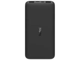 Powerbank XIAOMI Redmi (10000 mAh - 2 USB - USB-C - MicroUSB - Preto)