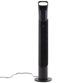 HOMCOM Ventilador de torre com controle remoto 3 Configurações de velocidade oscilante Cor preta