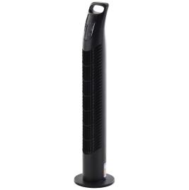 HOMCOM Ventilador de torre com controle remoto 3 Configurações de velocidade oscilante Cor preta
