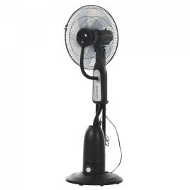HOMCOM Ventilador de pé com nebulizador de água oscilante e silencioso com 3 velocidades potência 90W Tanque 2,8 L Ø44,5x120 cm Preto