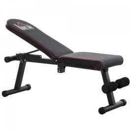 HOMCOM Banco de peso dobrável com altura ajustável e ângulo do encosto ajustável de 6 níveis para Elevação abdômen 130x37x45-108 cm preto