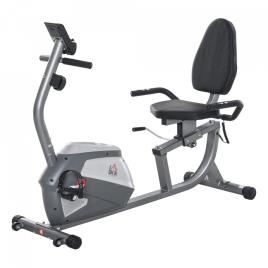 HOMCOM Bicicleta ergométrica reclinável com tela LCD e volante de 3 kg resistência magnética de 8 níveis assento ajustável 121,5-136x62,5x98 cm cinza