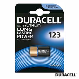 Pilha Lithium CR123A 3V Blister DURACELL