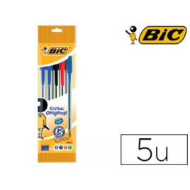 Esferográfica Bic Cristal Medium Bolsa 5 Unidades Cores Sortidas