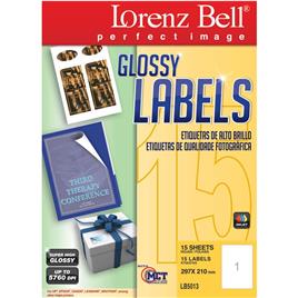 LORENZ BELL Etiqueta Bell Foto Glos. A4 15 folhas