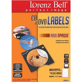 LORENZ BELL Etiquetas para CD e DVD Mate Plus + Aplicador