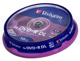 DVD+R VERBATIM 8.5GB Doble Layer Cake 10