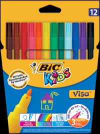 Marcadores Coloridos de Felcro BIC Kids 12 Cores