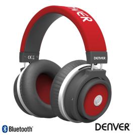 Auscultadores Bluetooth S/ Fios Aux Vermelho Mic Denver