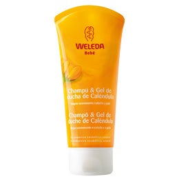 Baby Xampu Weleda e chuveiro Calêndula gel 20ml Mini embalagem tamanho curso