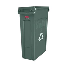Contentor 87Litros s/Tampa c/Canais Vent Slim Jim Verde