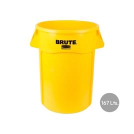 Contentor 167Litros s/Tampa c/Canais Vent Brute Amarelo