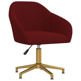 vidaXL Cadeira de escritório giratória veludo vermelho tinto