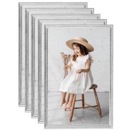 vidaXL Molduras para parede ou mesa 5 pcs 59,4x84 cm prateado