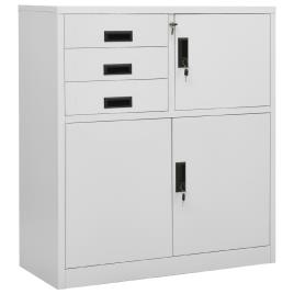 vidaXL Armário de escritório 90x40x102 cm aço cinzento-claro