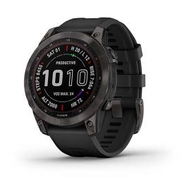 Garmin Relógio Fenix 7 Sapphire Solar One Size Carbon Grey DLC Titanium / Black