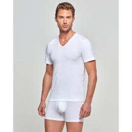 Impetus T-shirt com decote em V, mangas curtas, em algodão bio