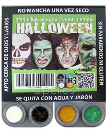 Paleta Maquillaje Halloween Bruja 4 Maquillajes Al Agua Grimas