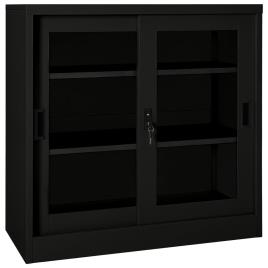vidaXL Armário com porta deslizante aço 90x40x90 cm preto