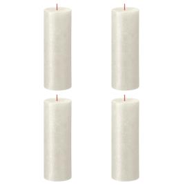 Bolsius Velas rústicas cilíndricas Shimmer 6 pcs 190x68 mm marfim