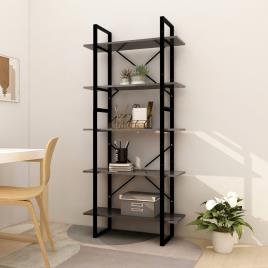 vidaXL Estante com 5 prateleiras 80x30x175 cm contraplacado cinza