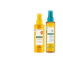 Pacote de spray Klorane  SPF50 + óleo de reparo pós-solar